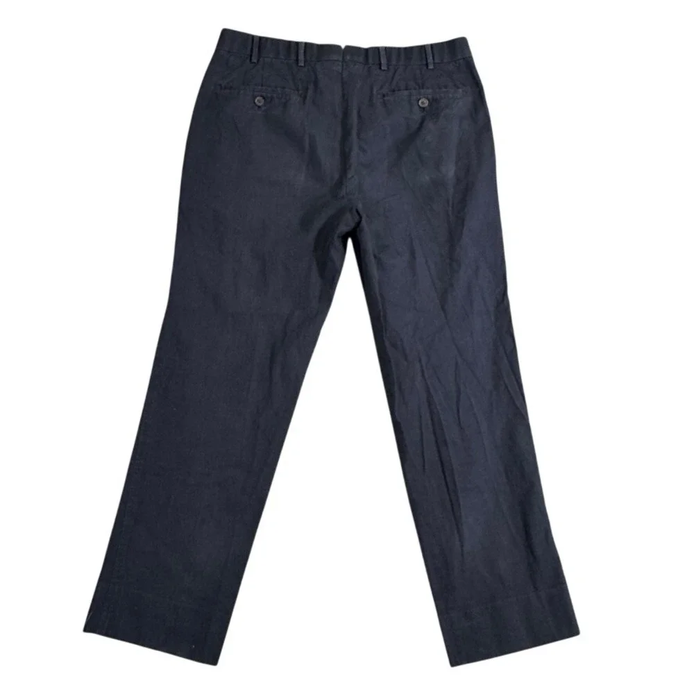 Brooks Brothers 1818 Fitzgerald Navy Blue Cotton Chino Pants Mens 35x30